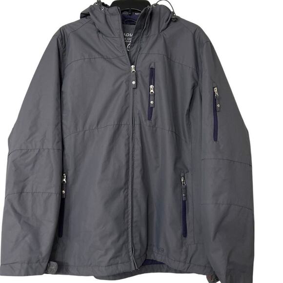 FREE COUNTRY Radiance Gray And Purple Zip Up Coat Purple Quilted Interior 2X - Picture 1 of 14
